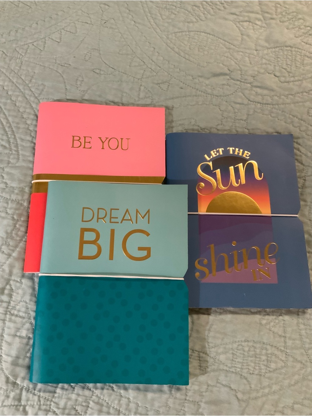 Target Pink, Teal, Light Blue and Navy Notebooks Set with Gold Foil Accents